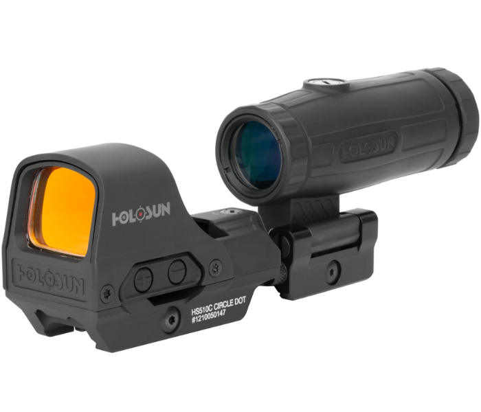 KIT MIRA HOLOGRAFICA 2 MOA ROJO Y TELESCOPICA 3X  HS510C/HM3X